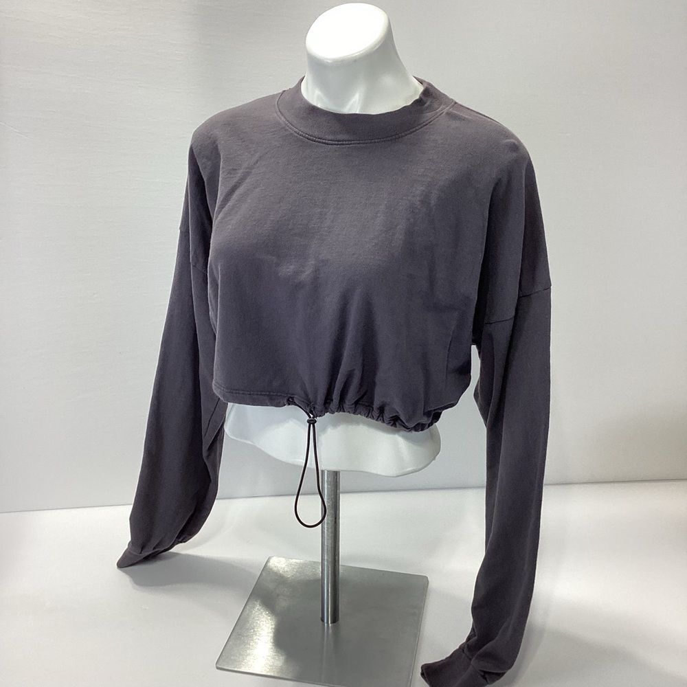 TALENTLESS Crop Top Long Sleeve Gray L/XL